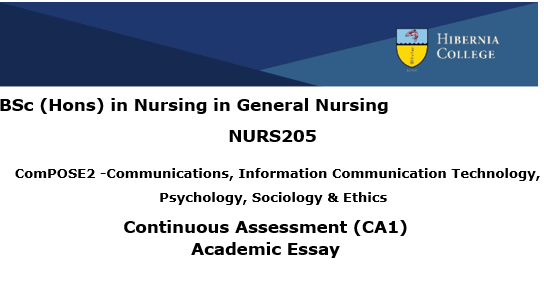 NURS205 CA1 Academic Essay